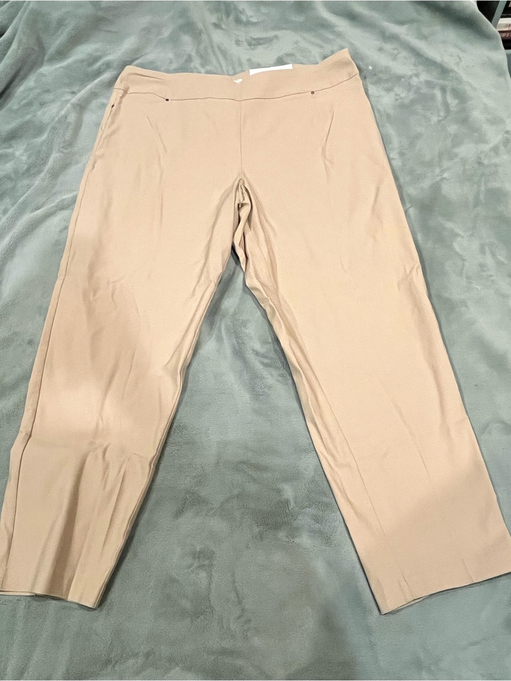 Cato Light Beige Cropped Pull-On Ankle Pants